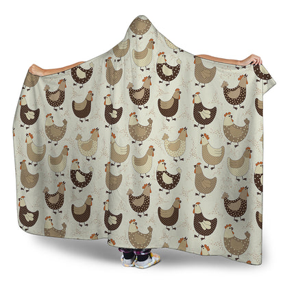 Cute Chicken Pattern Print Hooded Blanket