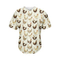 Cute Chicken Pattern Print Men's Baseball Jersey