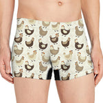 Cute Chicken Pattern Print Men's Boxer Briefs