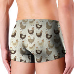 Cute Chicken Pattern Print Men's Boxer Briefs