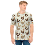 Cute Chicken Pattern Print Men's T-Shirt