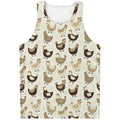 Cute Chicken Pattern Print Men's Tank Top
