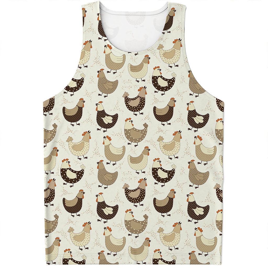 Cute Chicken Pattern Print Men's Tank Top