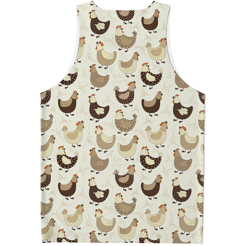 Cute Chicken Pattern Print Men's Tank Top