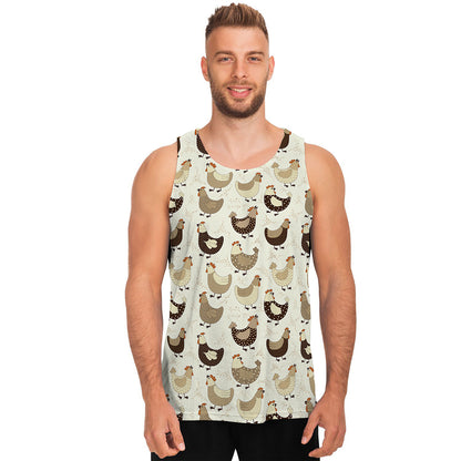 Cute Chicken Pattern Print Men's Tank Top
