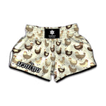 Cute Chicken Pattern Print Muay Thai Boxing Shorts