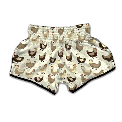Cute Chicken Pattern Print Muay Thai Boxing Shorts