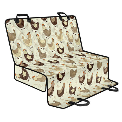 Cute Chicken Pattern Print Pet Car Back Seat Cover