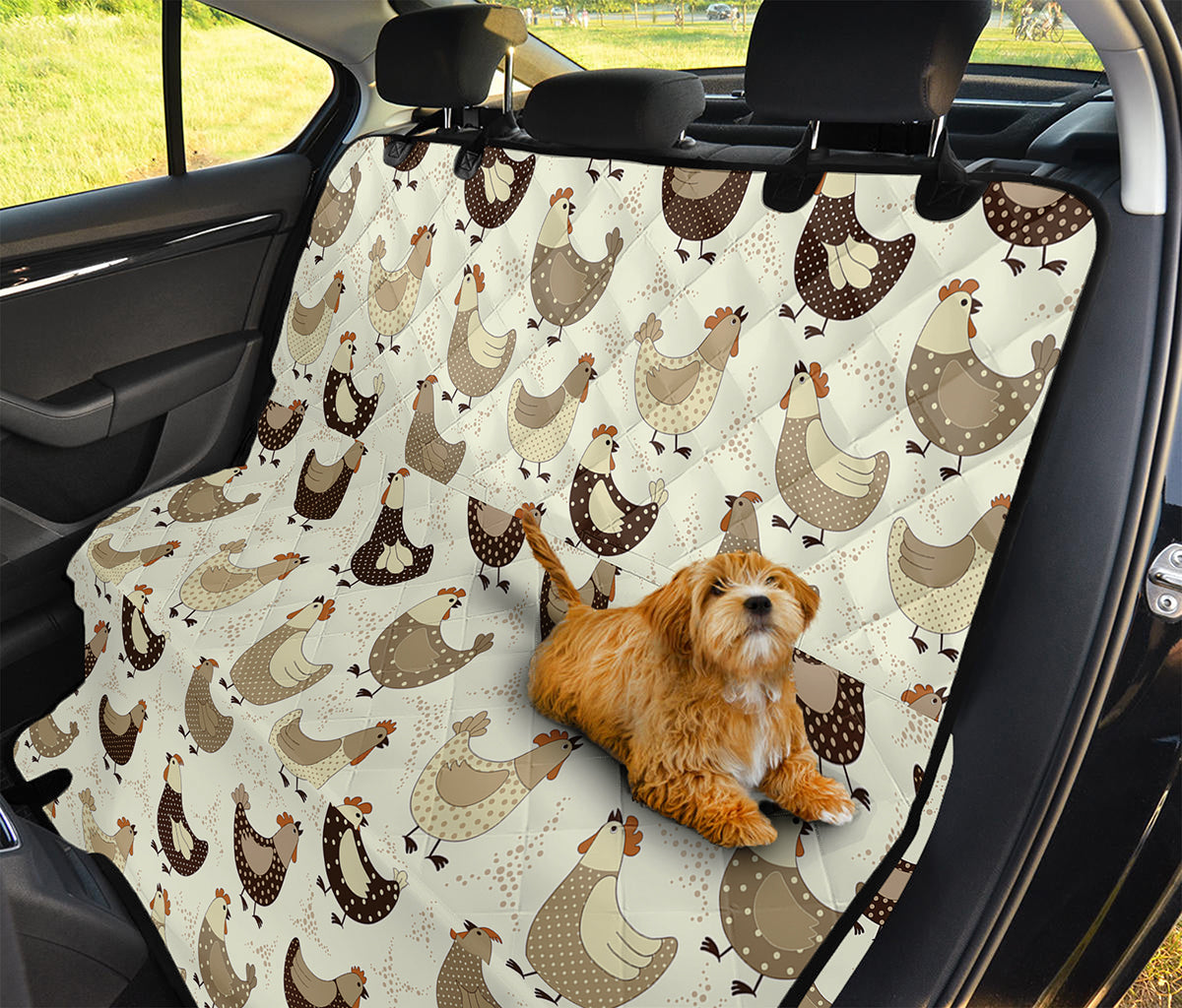 Cute Chicken Pattern Print Pet Car Back Seat Cover