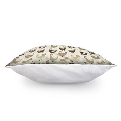 Cute Chicken Pattern Print Pillow Cover