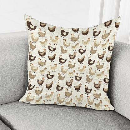 Cute Chicken Pattern Print Pillow Cover