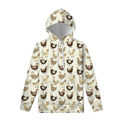 Cute Chicken Pattern Print Pullover Hoodie