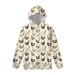 Cute Chicken Pattern Print Pullover Hoodie