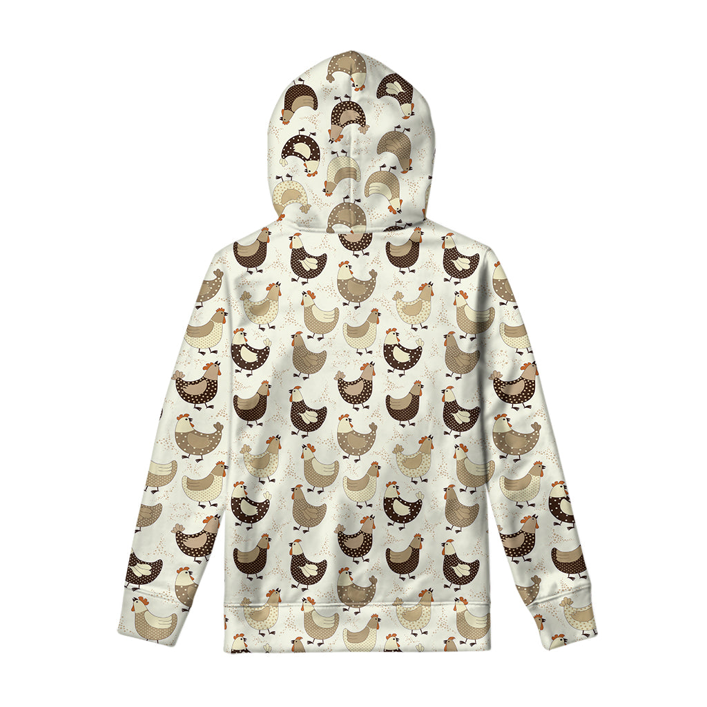 Cute Chicken Pattern Print Pullover Hoodie