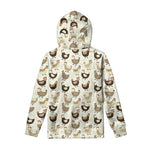 Cute Chicken Pattern Print Pullover Hoodie