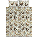 Cute Chicken Pattern Print Quilt Bed Set