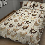 Cute Chicken Pattern Print Quilt Bed Set
