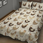 Cute Chicken Pattern Print Quilt Bed Set