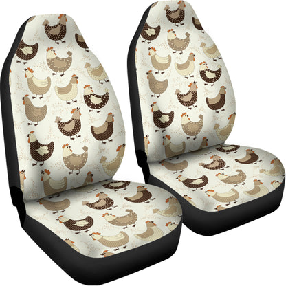 Cute Chicken Pattern Print Universal Fit Car Seat Covers