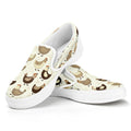 Cute Chicken Pattern Print White Slip On Sneakers