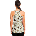 Cute Chicken Pattern Print Women's Racerback Tank Top