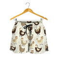 Cute Chicken Pattern Print Women's Shorts
