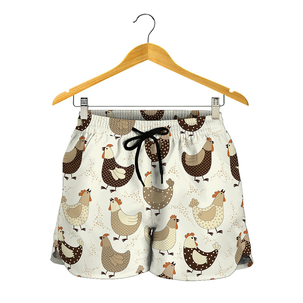 Cute Chicken Pattern Print Women's Shorts