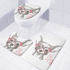 Cute Chihuahua With Glasses Print 3 Piece Bath Mat Set