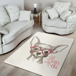 Cute Chihuahua With Glasses Print Area Rug