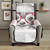 Cute Chihuahua With Glasses Print Armchair Protector