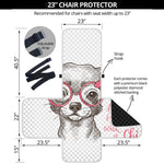 Cute Chihuahua With Glasses Print Armchair Protector