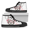 Cute Chihuahua With Glasses Print Black High Top Shoes