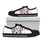 Cute Chihuahua With Glasses Print Black Low Top Shoes 