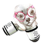 Cute Chihuahua With Glasses Print Boxing Gloves