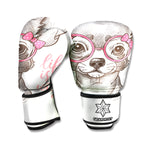 Cute Chihuahua With Glasses Print Boxing Gloves