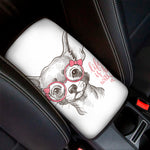 Cute Chihuahua With Glasses Print Car Center Console Cover