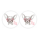 Cute Chihuahua With Glasses Print Car Coasters