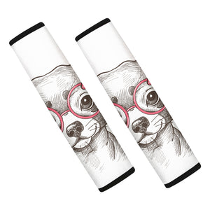 Cute Chihuahua With Glasses Print Car Seat Belt Covers