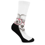 Cute Chihuahua With Glasses Print Crew Socks