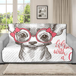 Cute Chihuahua With Glasses Print Futon Protector