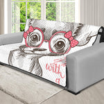 Cute Chihuahua With Glasses Print Futon Protector