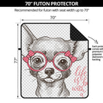 Cute Chihuahua With Glasses Print Futon Protector