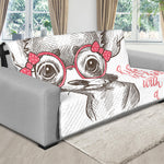 Cute Chihuahua With Glasses Print Futon Protector