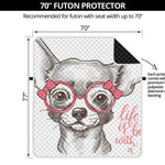 Cute Chihuahua With Glasses Print Futon Protector