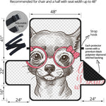 Cute Chihuahua With Glasses Print Half Sofa Protector