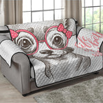 Cute Chihuahua With Glasses Print Loveseat Protector