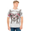 Cute Chihuahua With Glasses Print Men's T-Shirt