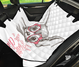 Cute Chihuahua With Glasses Print Pet Car Back Seat Cover