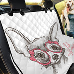 Cute Chihuahua With Glasses Print Pet Car Back Seat Cover