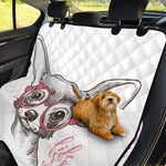 Cute Chihuahua With Glasses Print Pet Car Back Seat Cover